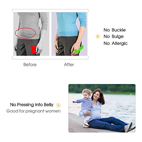 Image of 4 Pieces No Buckle Elastic Stretch Belts for Men Women, Comfortable Buckle Free Invisible Belts for Jeans Pants