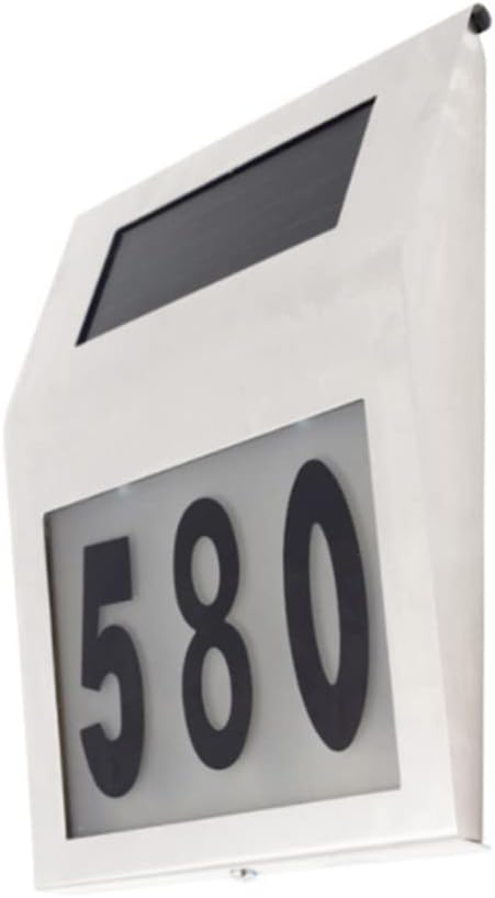 Uonlytech 2pcs Solar Number Lights for House, Solar Address Sign Lighted Solar House Numbers Address Plaque Numbers for Home Outdoor Street