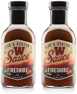 Bear and Burtons W Sauce Fireshire | Spicy Worcestershire Sauce for Bold Flavors | Perfect Steak Marinade and Dressing Add-in | 12 Oz - Pack of 2