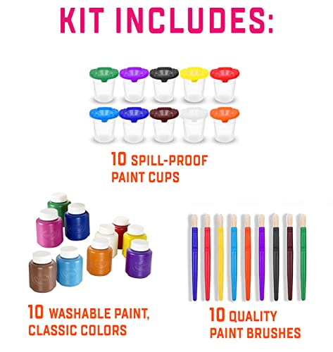 The Mega Deals Paint Set With Art Supplies Included, Washable Paint With Paint Brushes And Cups For Kids And Toddler thumb #1