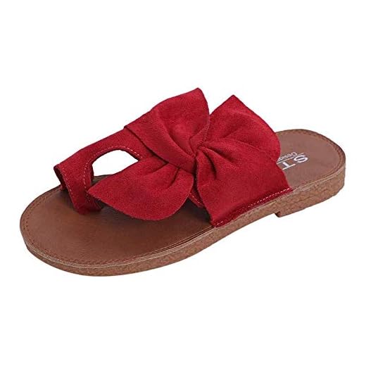 BEAUTYMISC Kvinnor skenor fotbädd korrigering sandaler Hallux Valgus fotbädd smärtlindring sandaler med fotvalvsstöd vardag bred passform tofflor rosett sommar strand halkfria skor för flickvänner och mamma