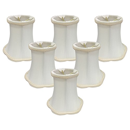 Royal Designs, Inc. CS-703WH-6 Basic Scallop Bell Chandelier Shade with Decorative Trim, 3 x 5 x 4.5, White, 6-Pack
