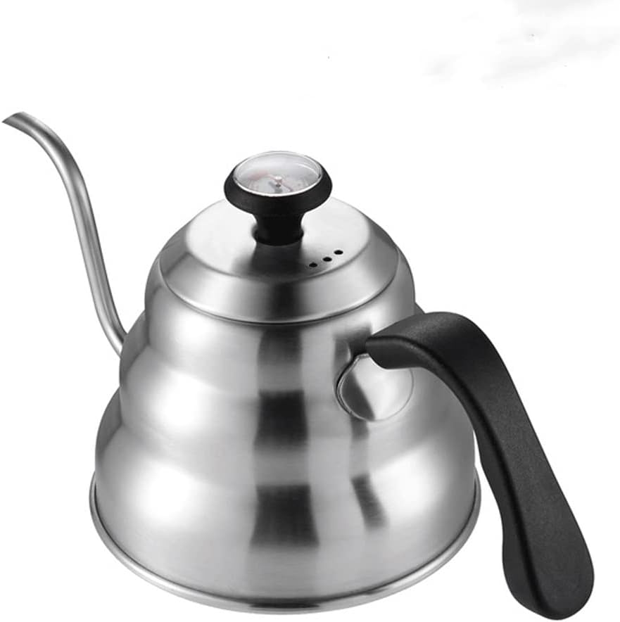 Black Drip Kettle Pour Over Coffee Pot Swan Long Neck Stainless Steel Thin Mouth Gooseneck Cloud Drip Kettle (Color : Silver, Size : One Size) (Silver One Size)