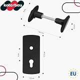 KOTARBAU® Uchwyt do bramy garażowej, 76 x 173 mm, elementy montażowe, zestaw klamek do bramy z szyldem, brama garażowa, okucie bramy stalowe