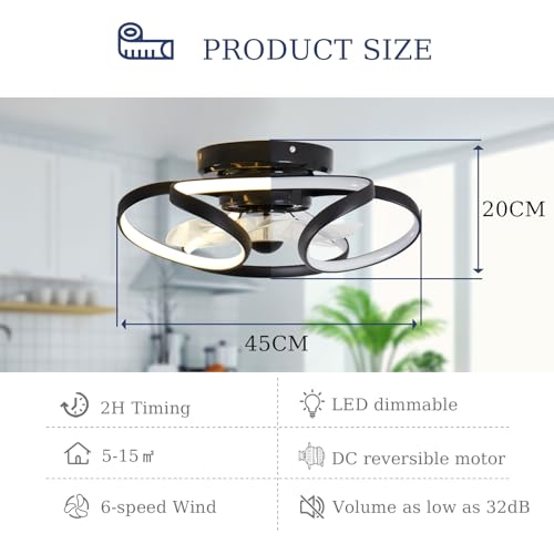 Ventilateur de plafond avec eclairage LED et telecommande reversible - 7
