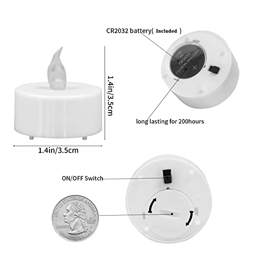 Image of 100Pack Battery Tea Lights candles- LED Tea Lights Realistic Bright Flickering Holiday Gift Operated Flameless LED Tea Light for Seasonal & Festival Celebration Warm Yellow Lamp Battery Powered