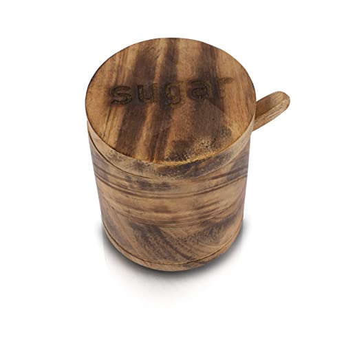 The Great Indian Bazaar NEWSALTBOWL1 Decorative Rustic Wooden Sugar Seasonings Bowl Box Cellar Keeper thumb #2