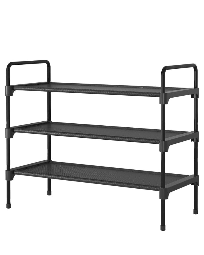 kitsure shoe rack for closet sturdy shoe storage for entryway space-saving shoe rack small and shoe shelf 27634 wide black