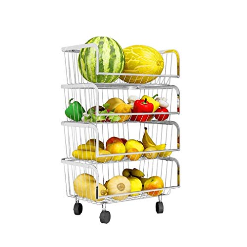 Fruit and vegetable basket Fruit Vegetable Storage Rack Kitchen Storage Floor Multi-layer Plastic Household Fruit And Vegetable Storage Dish Fruit Storage Basket Shelf Multifunctional storage basket