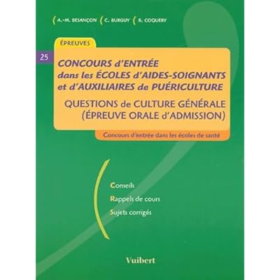 Concours d'entr&eacute;e en instituts d'AS/AP: Questions de culture g&eacute;n&eacute;rale