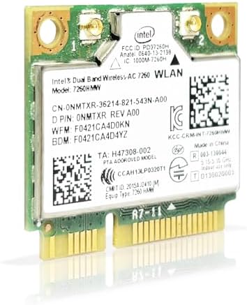 Tarjeta WiFi Intel Dual Band AC 7260 + Bluetooth 4.0 - PCIe Mini Para PC