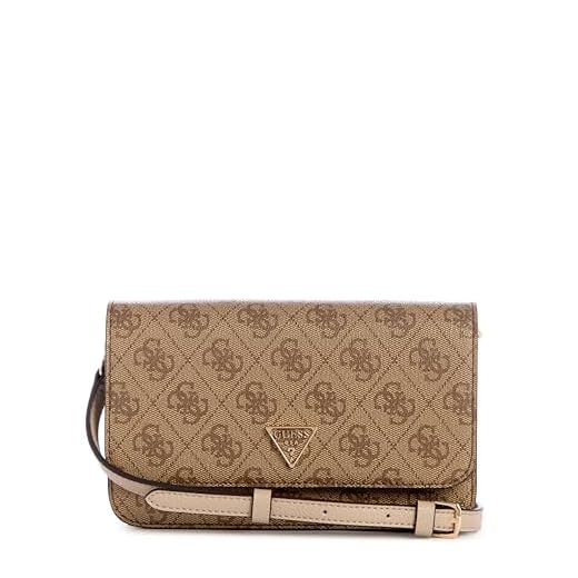 GUESS Organizador de aba transversal Noelle Ii, Logotipo latte, One Size