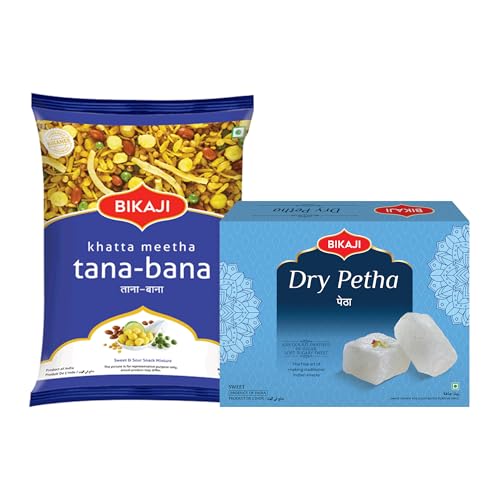 Bikaji Dry Petha 350g & Tana Bana 400g Combo – Ready to Eat Indian Namkeen | Crunchy Bar Snack, Tea-Time Munchies & Party Mix | Authentic Munching Pack for Sharing & Everyday Snacking