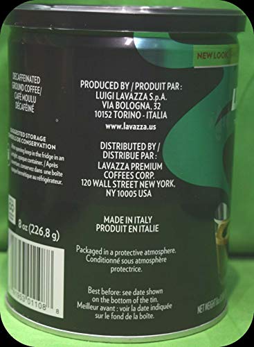 Lavazza Espresso Decaffeinated Ground Coffee, 8 oz