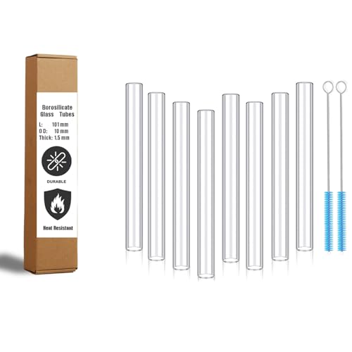 Image of 10mm OD Borosilicate Glass Tubes for Art & Craf, 4 in, 8 Pack Glass Tubing