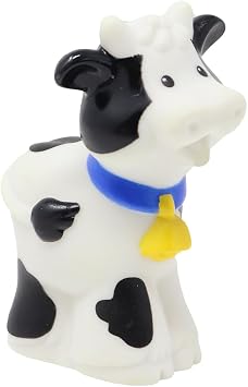 Little People Replacement Part for Collectible Fisher-Price Barnyard Farm Dollhouse Playset 77309 - Replacement Black and White Cow Figure