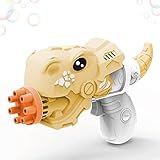 JouYooQ Bubble Guns for Kids, Bubble Machine Automatic Bubble Blower with Bubble Solution, Bubble Maker for Bubble Blaster(Yellow)