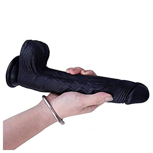 FGAER 25cm Cồnsõlädồr Gigante Negro Cønsõlädørês Sêxừäles Mujer Sīlīcõnä Põlläș para Mujeres Suaves con Gländě Věnäs Věntộsäs,Dîldõ Gräñdẹ Sẹxõ Jừgừẹtẹs Pareja
