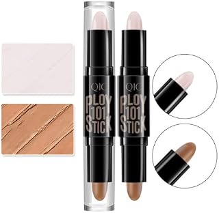 Contour Stick,2 in 1 Makeup Highlight Shading Stick,Contour Kit Natural & Bronzer Stick,Double Head Contour Concealer Highlighter Stick,Waterproof Long Lasting Contour Concealer Highlighter Stick