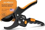 Ratchet Garden Pruner Heavy Duty Increase Cutting Power 3X - Perfect Ratchet Garden Clipper for Weak Hands and Arthritis, 8'' Anvil Secateurs - Extra Sharp