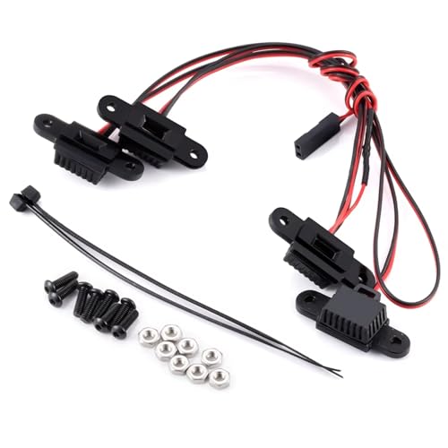 Rueda ceja arco de luz RC y lámpara chasis para Axial SCX10 III AXI03007