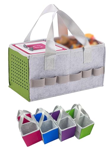WADY - Carry Bag for Toniebox Audio Player Starter Set and Dolls, Large Space for Audio Accessories Travel Felt Cloth Musical Toy Folding Bag for Toniebox Accessorie (Green)