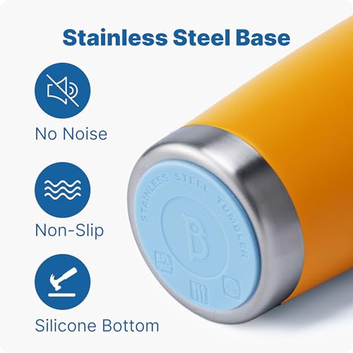 Image of 20 oz Insulated Tumbler with Handle Stainless Steel Travel Coffee Mug with Lid and Straw, Double Wall Tumbler Cups for Women and Men, BPA Free (Mango Yellow)