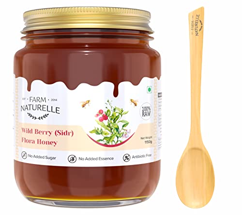 Image of Farm Naturelle-Wild Berry Honey| 1.15kg Extra and a Wooden Spoon|100% Pure Lab Tested Honey In Glass Bottle.