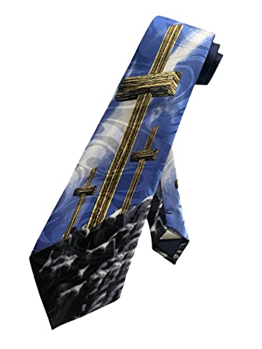 Steven Harris Three Crosses on the Hill Men's Neck Tie - Black