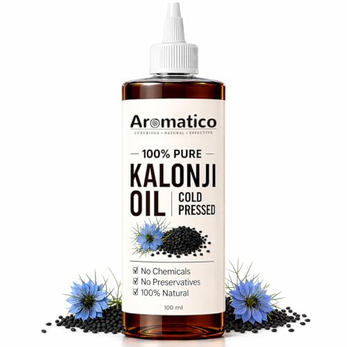 Image of AROMATICO Kalonji Oil for Hair Growth & Skin - Black Seed Oil for Hair Fall, Scalp Health & Hair Thickening | Nigella Sativa | Starter Size | 100ml