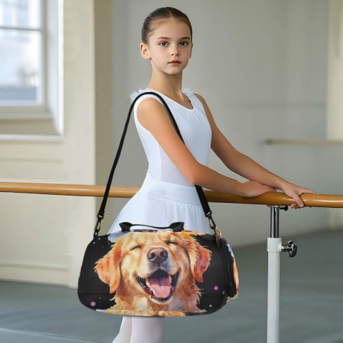 Bolsa de gran capacidad infantil con diseño de perro de acuarela 6