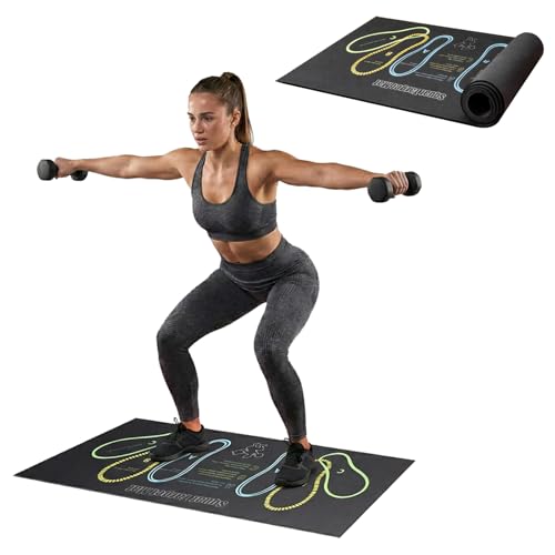Non-Slip Squat Mat with Foot Position for Women Ultimate 30 x 13.8 Large Squat Target Pad 4mm Cushioning for Unmatched Comfort No Odor & Injury Prevention Perfect for Home & Gym Workouts (Black)