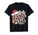 67 Christmas Red Plaid 6 7 Six Seven Boys Christmas Pajamas T-Shirt