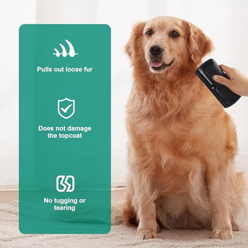 Fellwunder Bürste Hund, Pet Hair Removal Brush, Fur Wonder Brush Dog, Hundebürste, Tierhaarentferner Handschuh, Katzenbürste, Deshedding für Hunde und Katzen,Schwarz