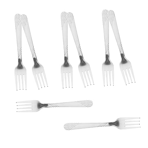FUNOMOCYA 8pcs Long Handle Fork Giant Fork Appetizer Forks Stirring Fork Huge Fork Spaghetti Forks for Eating Serving Fork Flatware Fruit Picks Kitchen Forks Bbq Fork Silver Stainless Steel
