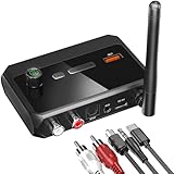 KAIY Bluetooth 5.4 Receiver for Home Stereo, Optical Low Latency & HD Music Audio Bluetooth to RCA Adapter for Stereo/Speakers/Wired Speakers/Home Audio Music Streaming Stereo System, Support AUX/USB