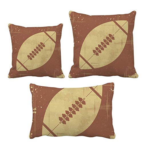 Housse de coussin football marron de type enveloppe textile décorative - 2