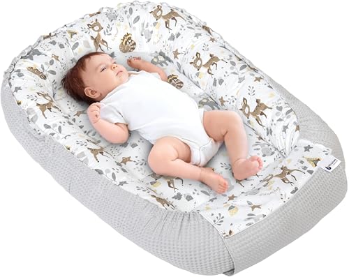 Medi Partners Babynest Nestchen für Neugeborene - 100x60x15 Babynestchen Baby zweiseitg Nest Bett...