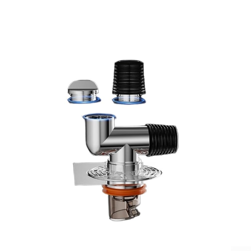Bodenablaufabdeckung mit zwei Rohren, 12,6 cm, modulares Design (helles | 304 Edelstahl, rostbeständig, Konstruktion, passend für Standard-Abflüsse, lange Lebensdauer