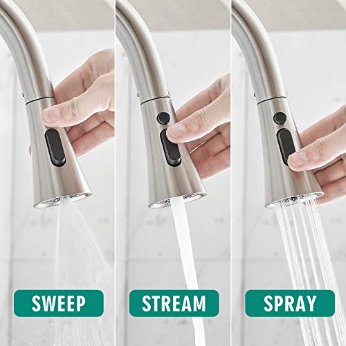 Gimili Touchless Kitchen Faucet With Pull Down Sprayer, Single Handle Motion Sensor Activated Hands-Free Kitchen Sink Faucet Brushed Nickel #TOP3