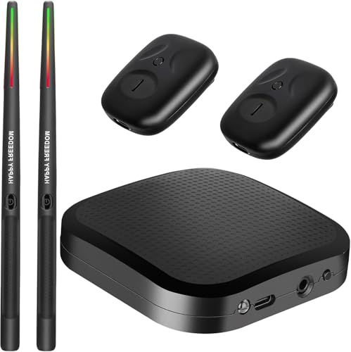 Air Drumsticks, Portable Practice Drum Kit Electric Drum Set with 8 Sounds, 3D Motion Sensing RGB for Home & Party Adults, Kids, Gift-DS02