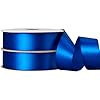 Offray 454006 7/8" Wide Single Face Satin Ribbon for Gift Wrapping, Decoration, and Crafts, Two Pack of 6-Yard Spools, Royal Blue #2