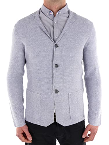 Olymp Herren Strickjacke Jacke hellblau meliert Feinstrick Größe: S Cover