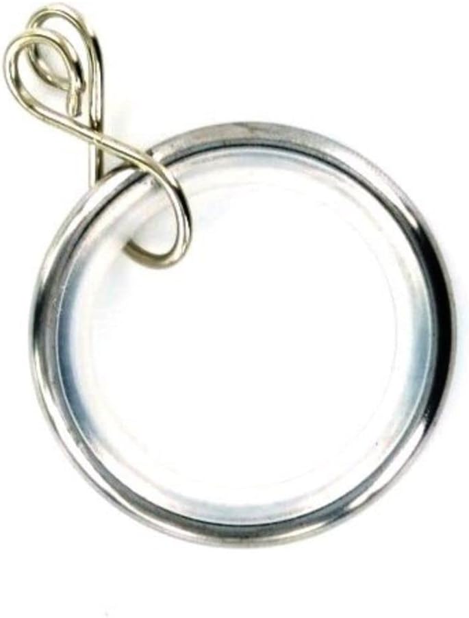 Bulk Hardware BH03210 Silent Running Metal Curtain Drapery Pole Rod Rings with Loose Eye, Inner Diameter 32mm (1.1/4 inch) Outer Diameter 42mm (1.5/8 inch) - Nickelled, Pack of 8