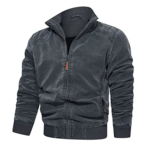 Manteau en duvet homme contre le froid veste hiver grise multi-poches