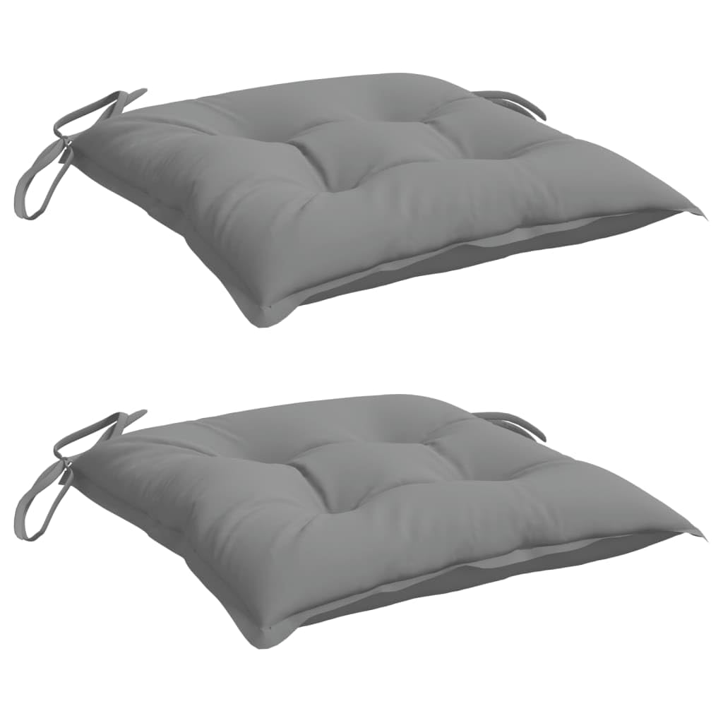 Coussins de chaise de jardin imperméables gris 50x50x7 cm lot de 2
