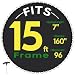Weatherproof Trampoline Mat 96 Rings for 15' Frame 7" Spring 8R Stitching 13.3'