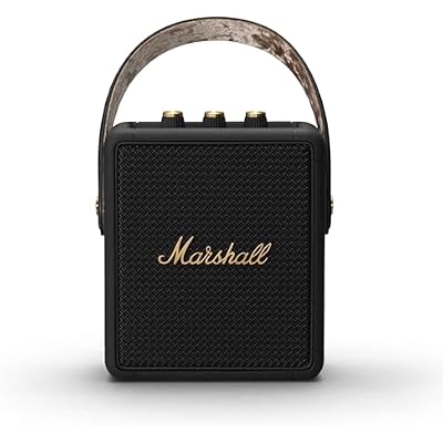 Marshall Stockwell II Portable Bluetooth Speaker, Black and Brass