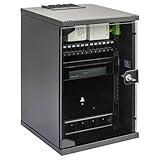 Gestion Électrique Efficace : Le bandeau de 4 prises 2P+T inclinées permet une gestion facile de l'alimentation électrique des équipements réseau.