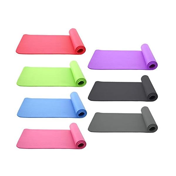 Yoga Mat Anti-Slip Yoga mat 10mm Fitness Equipment NBR Non-Slip Yoga Mat Classic Colors Fitness Pilates Mat for Outdoor Gym Exercise Dance Mat 18361cm (Color : Blue)